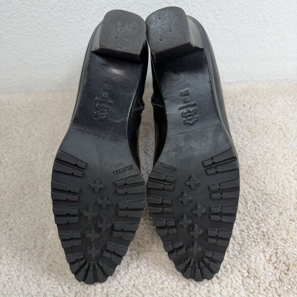 VINTAGE DKNY Black Genuine Leather Ankle Boots Size 9.5 B Mid Heel Zip Up ITALY - Picture 8 of 12